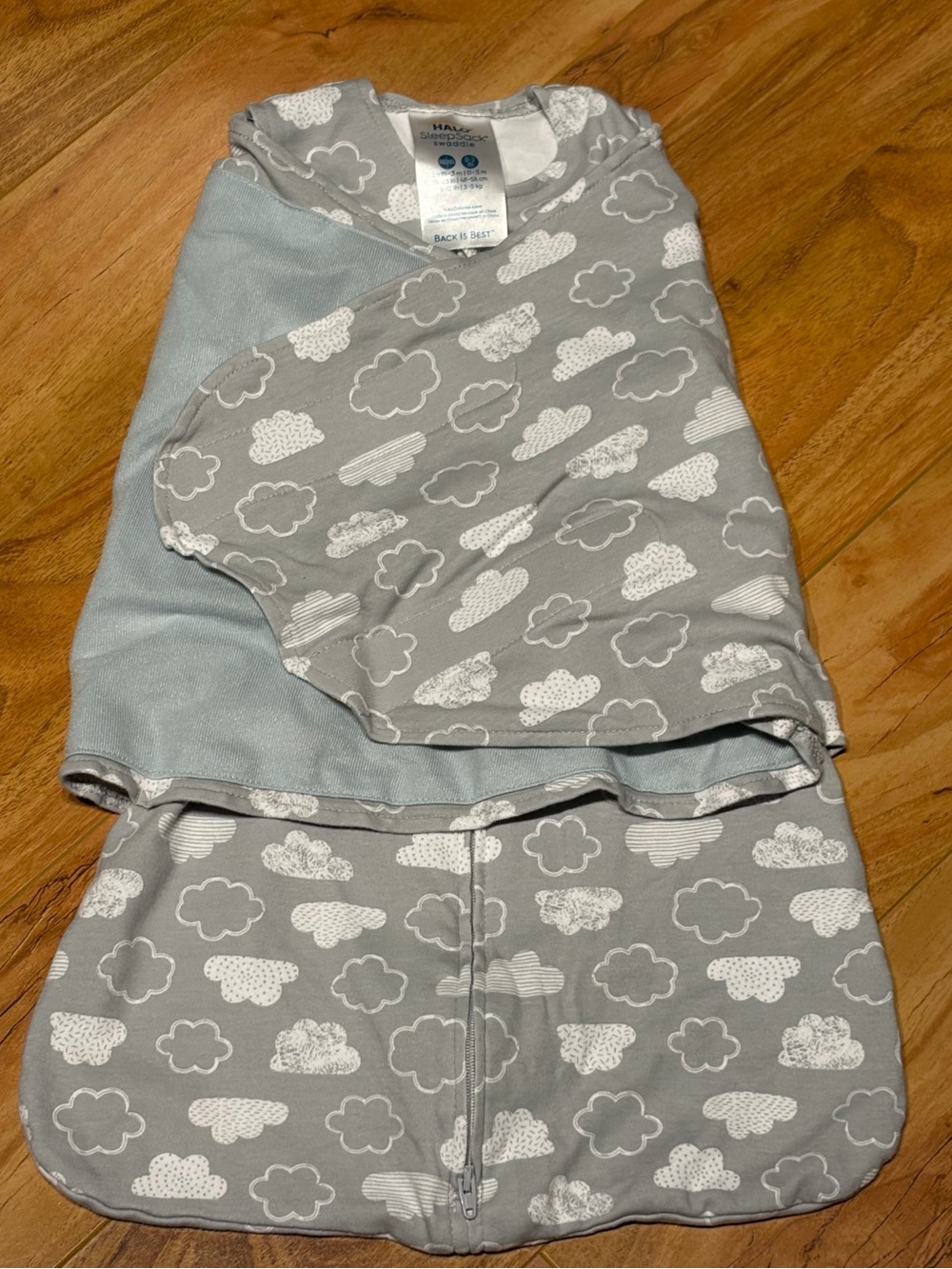 Halo Cotton Sleepsack - NB/0-3M - Grey Clouds